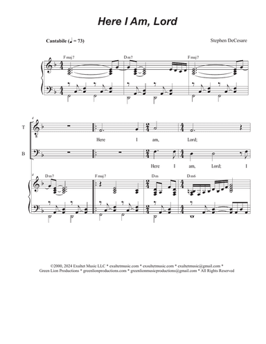 Here I Am, Lord (Duet for Tenor and Bass solo)