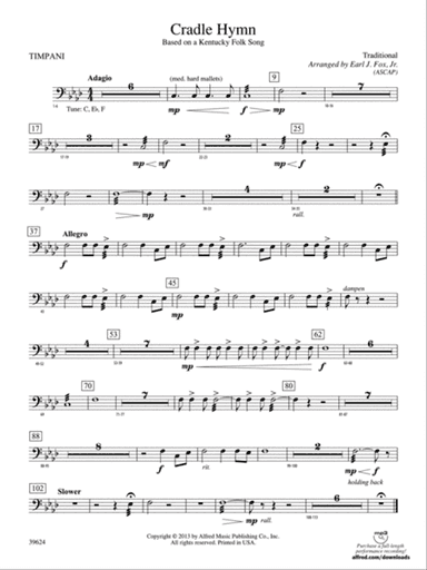 Cradle Hymn: Timpani