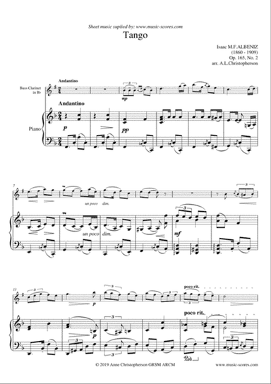 Tango - Bass Clarinet and Piano
