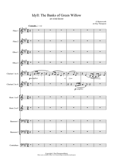 George Butterworth: Idyll: The Banks of Green Willow - symphonic wind/bass