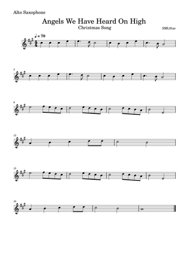 Angels We Have Heard On High Sax Duet