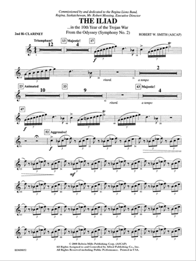 The Iliad (from The Odyssey (Symphony No. 2)): 2nd B-flat Clarinet