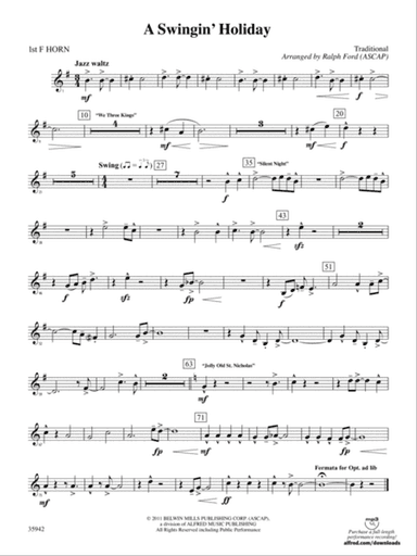 A Swingin' Holiday: 1st F Horn