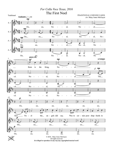 The First Noel for S.S.A.A a cappella