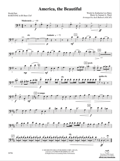 America, the Beautiful: (wp) B-flat Baritone B.C.