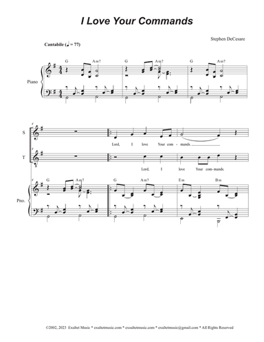 I Love Your Commands (2-part choir - (Soprano and Tenor)