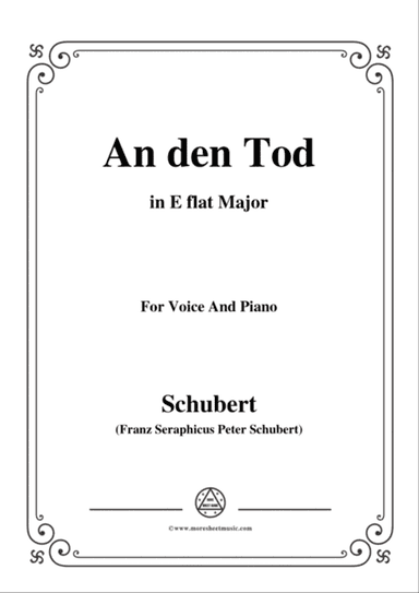 Schubert-An den Tod,in E flat Major,for Voice&Piano