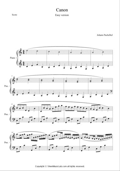 Canon in C (Easy and Short Version)