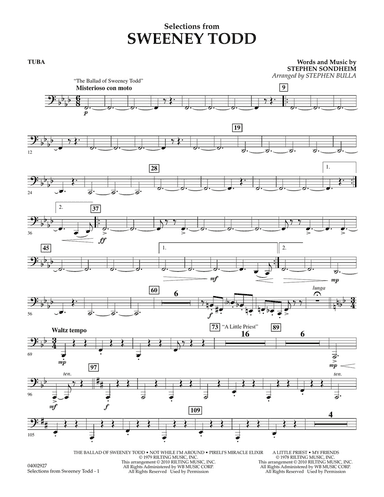 Selections from Sweeney Todd (arr. Stephen Bulla) - Tuba