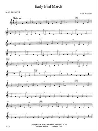 Early Bird March: 1st B-flat Trumpet