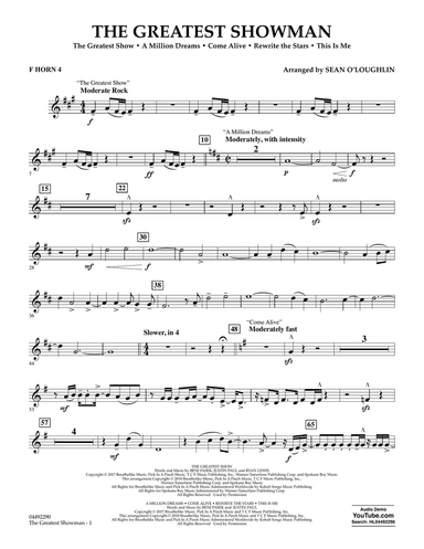 The Greatest Showman - F Horn 4