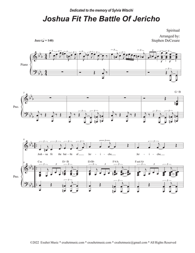 Joshua Fit The Battle Of Jericho (Vocal solo - Medium Key)