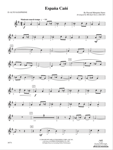 España Cañí: E-flat Alto Saxophone
