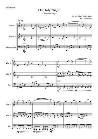 Oh Holly Night (Christmas Song) for String Trio
