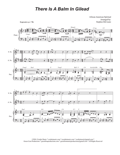 There Is A Balm In Gilead (Duet for Soprano and Alto Saxophone)