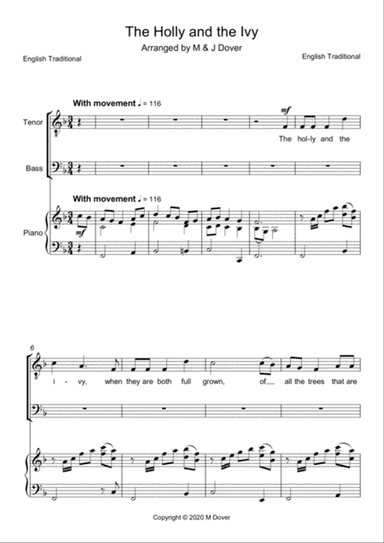 The Holly and the Ivy - Two part choir - TB