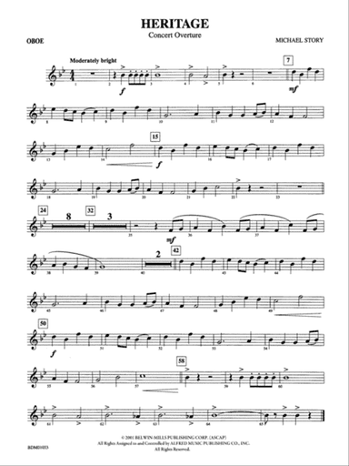 Heritage (Concert Overture): Oboe