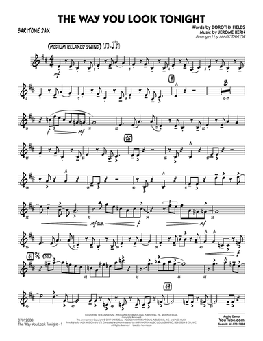 The Way You Look Tonight - Baritone Sax