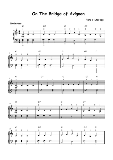 On The Bridge of Avignon (traditional French song) - piano