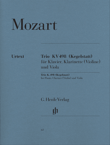 Trio E Flat Major KV498 for Piano, Clarinet (Violin) and Viola - Revised Edition