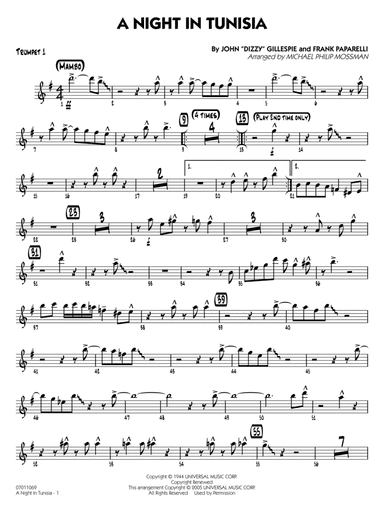 A Night in Tunisia (arr. Mossman) - Trumpet 1