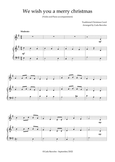 We wish you a merry christmas (Violin and Piano)