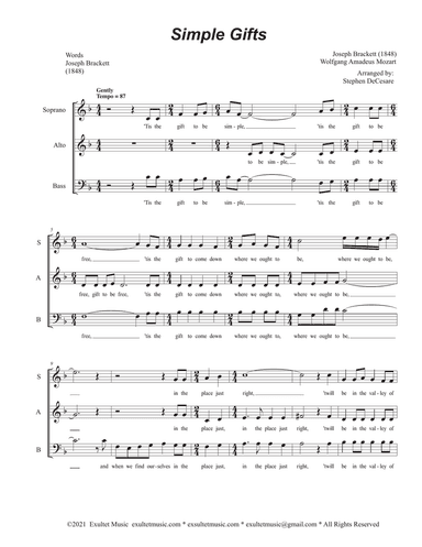 Simple Gifts (Vocal Trio - (SAB)
