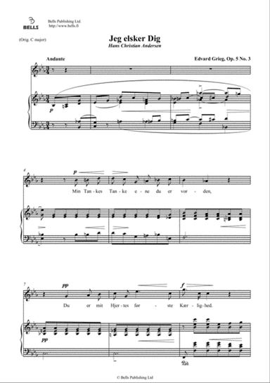 Jeg elsker Dig, Op. 5 No. 3 (E-flat Major)