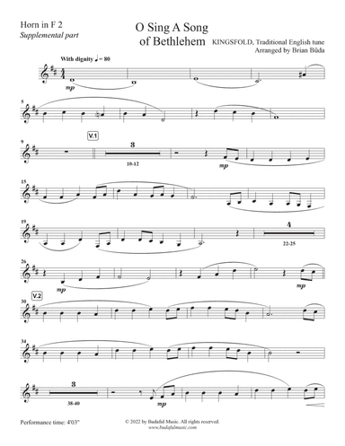 O Sing A Song Of Bethlehem (Kingsfold) - Brass supplemental duet parts2