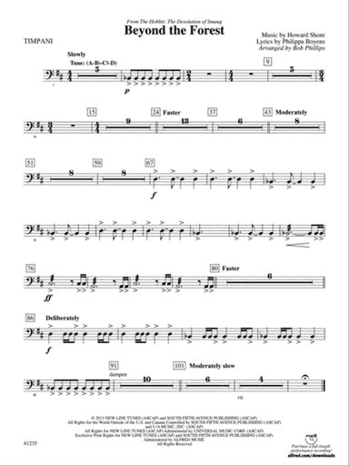 Beyond the Forest (from The Hobbit: The Desolation of Smaug): Timpani