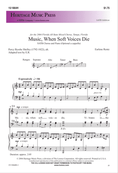 Music, When Soft Voices Die