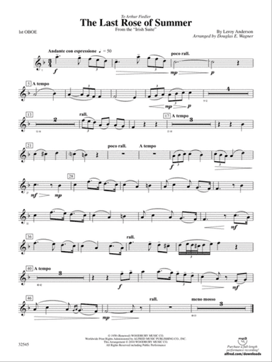 The Last Rose of Summer (from the Irish Suite): Oboe