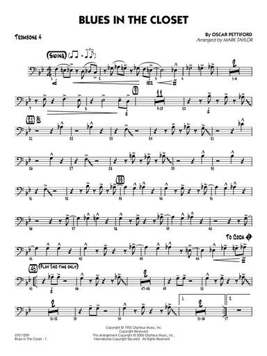 Blues in the Closet (arr. Mark Taylor) - Trombone 4