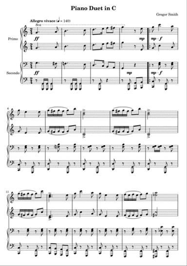 Piano Duet in C