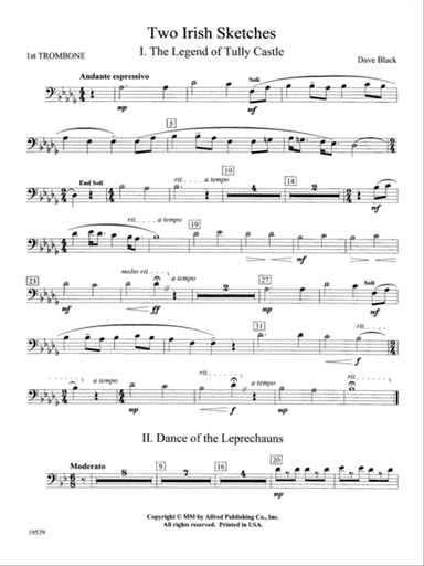 Two Irish Sketches: 1st Trombone