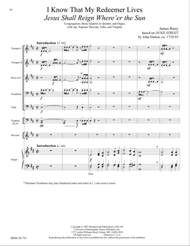 I Know That My Redeemer Lives (Duke Street) (Downloadable)