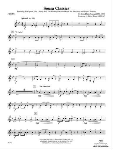 Sousa Classics: 1st F Horn