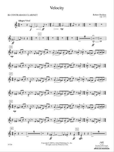 Velocity: (wp) B-flat Contrabass Clarinet