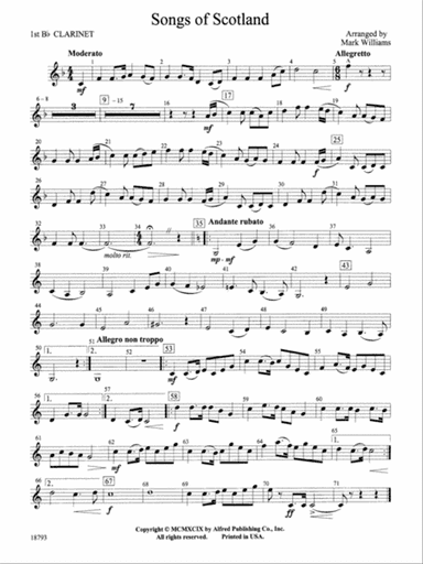 Songs of Scotland: 1st B-flat Clarinet