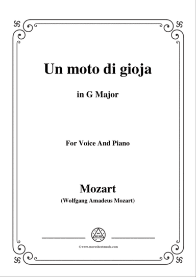Mozart-Un moto di gioja,in G Major,for Voice and Piano