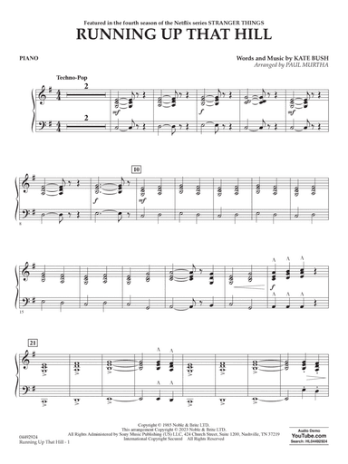 Running Up That Hill (arr. Paul Murtha) - Piano