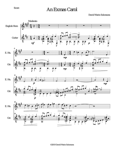 An Exmas Carol for cor anglais and guitar