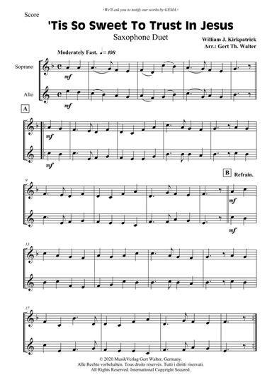 'Tis So Sweet To Trust In Jesus