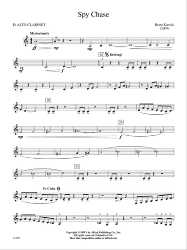 Spy Chase: E-flat Alto Clarinet