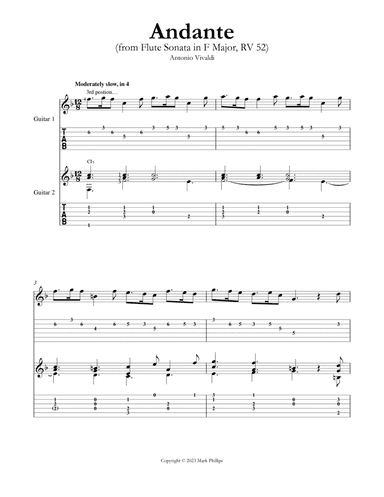 Andante (from Flute Sonata in F Major, RV 52)