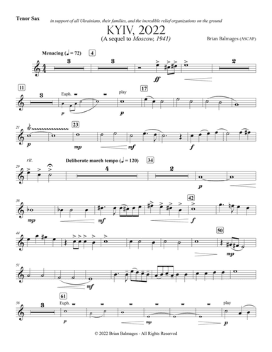 Kyiv, 2022: B-flat Tenor Saxophone