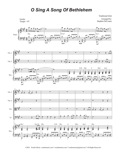 O Sing A Song Of Bethlehem (String Quartet and Piano)