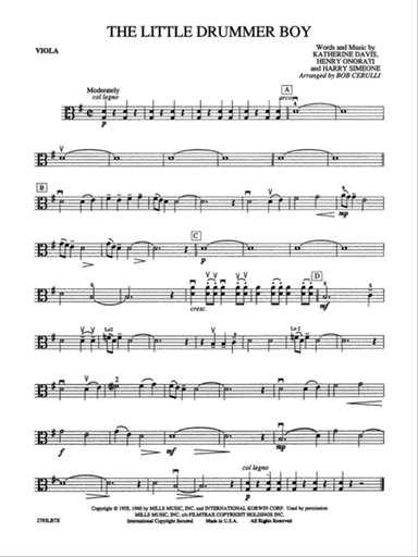 The Little Drummer Boy: Viola