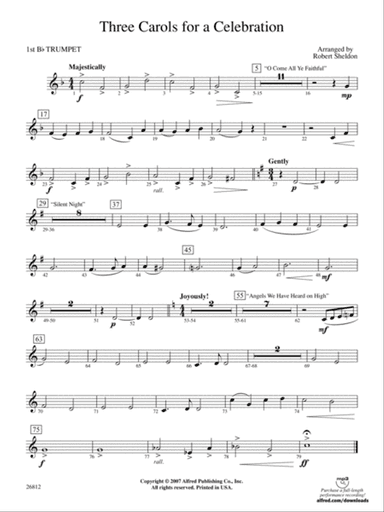 Three Carols for a Celebration: 1st B-flat Trumpet