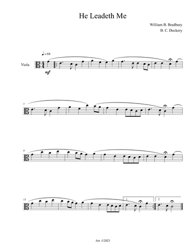 He Leadeth Me (Viola Solo)